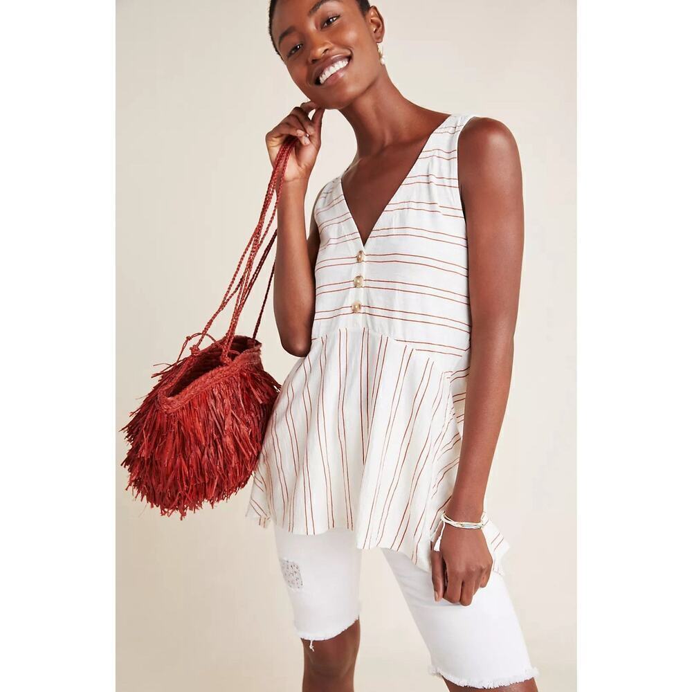 Maeve Anthropologie Alayne Sleeveless Tunic Top Small Cotton Tank Womens New - Picture 3 of 16